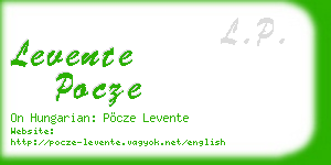 levente pocze business card